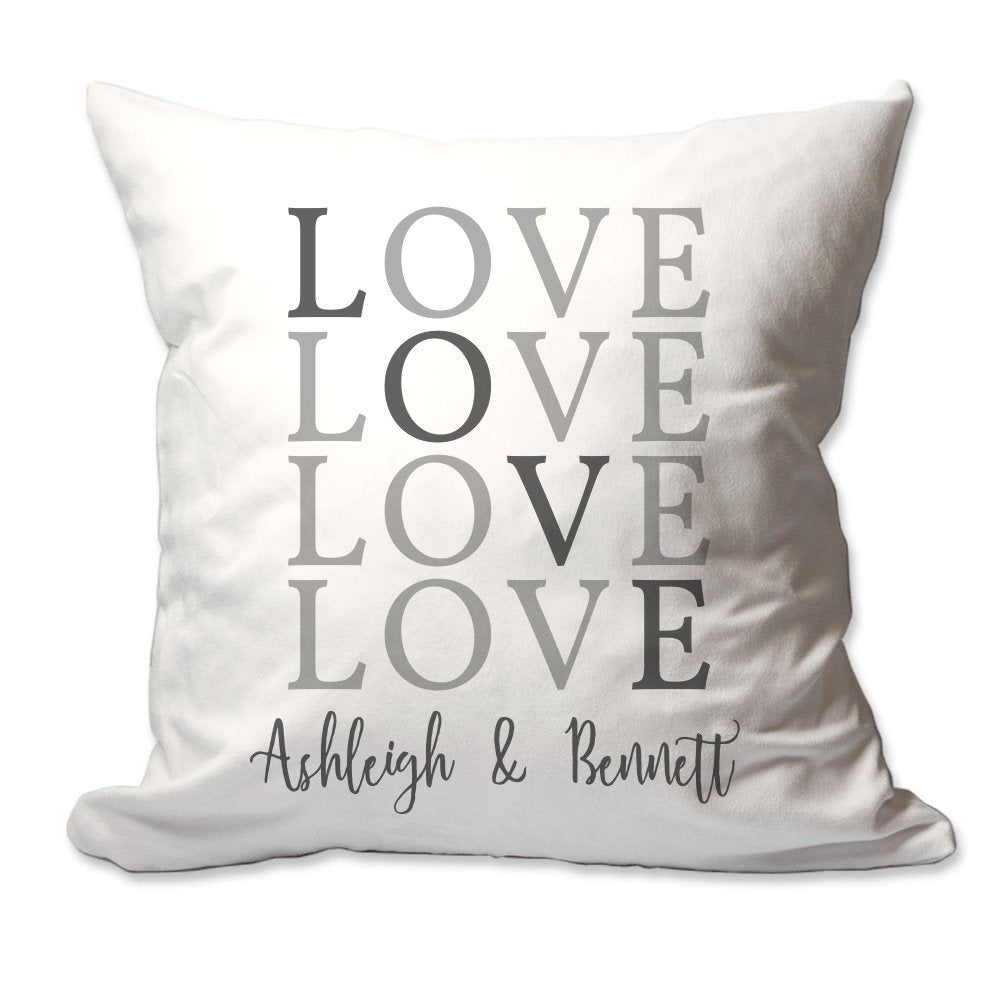 Love with Couple's Names Throw Pillow  - Cover Only OR Cover with Insert