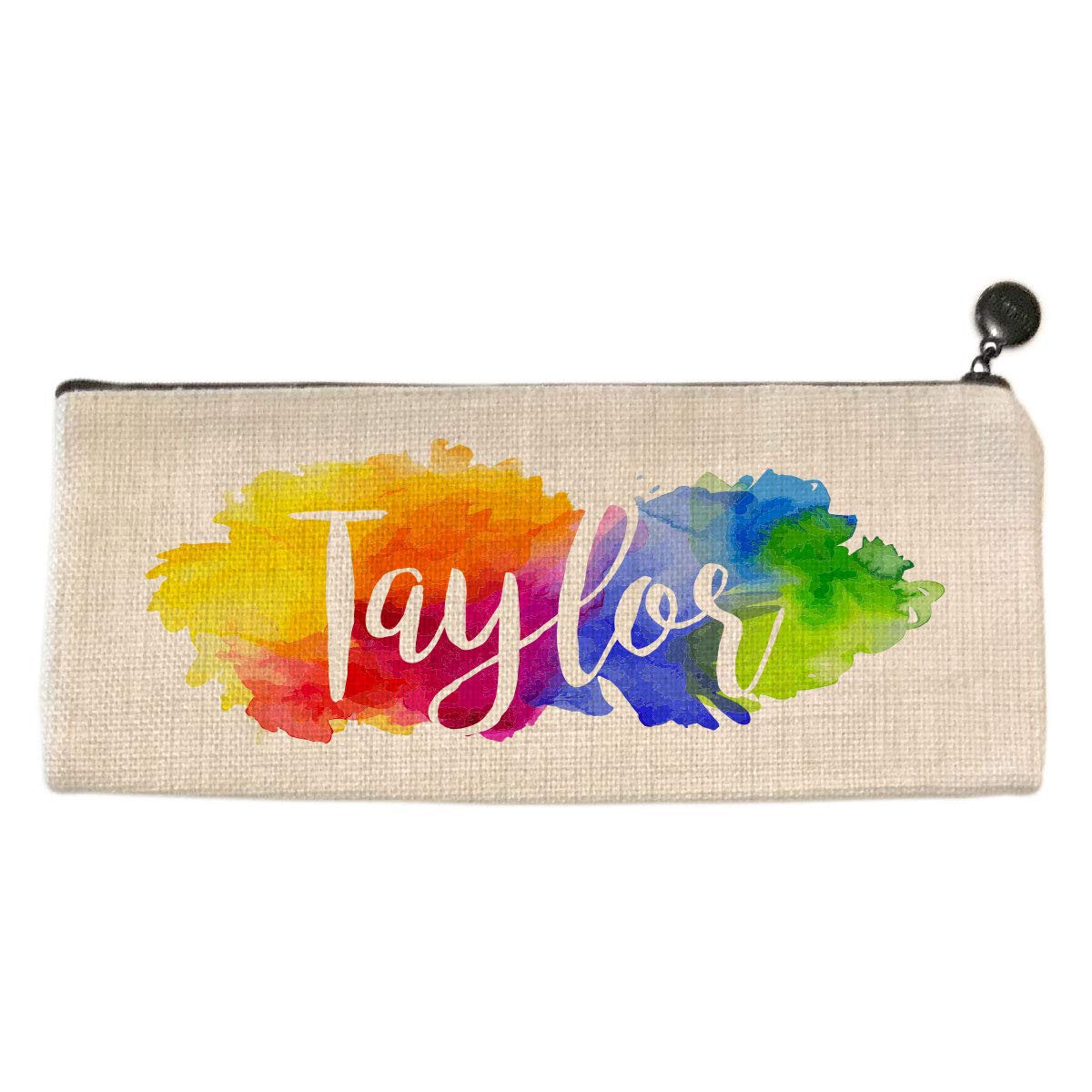 Personalized Watercolor Rainbow Name Pencil Bag