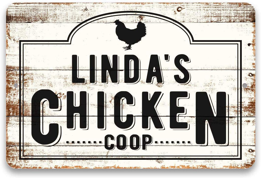 Personalized Chicken Coop Metal 8 X 12 Sign