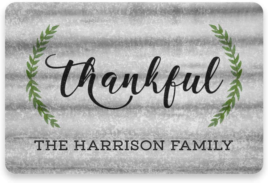 Personalized Metal Thankful Sign - Metal 8 X 12 Sign