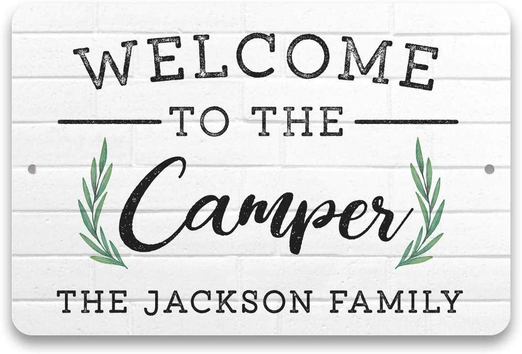 Personalized Welcome to The Camper Metal Sign 8 X 12