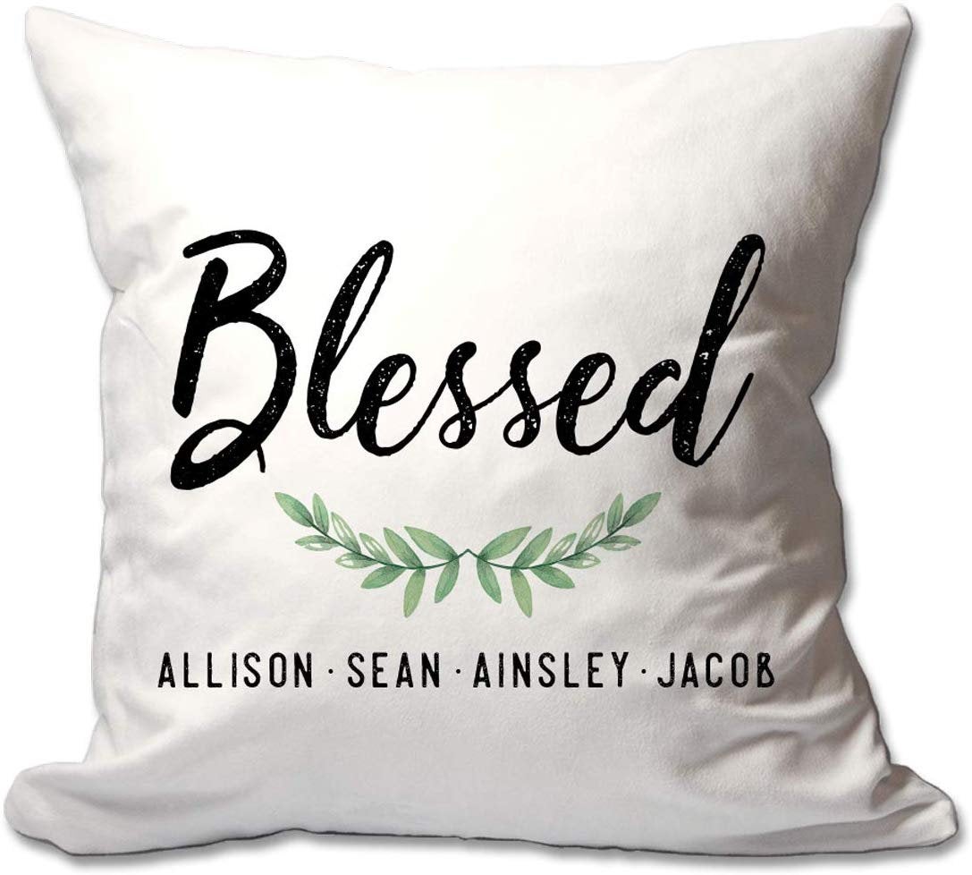 Personalized Blessed 17 X 17 Throw Pillow  - Cover Only OR Cover with Insert
