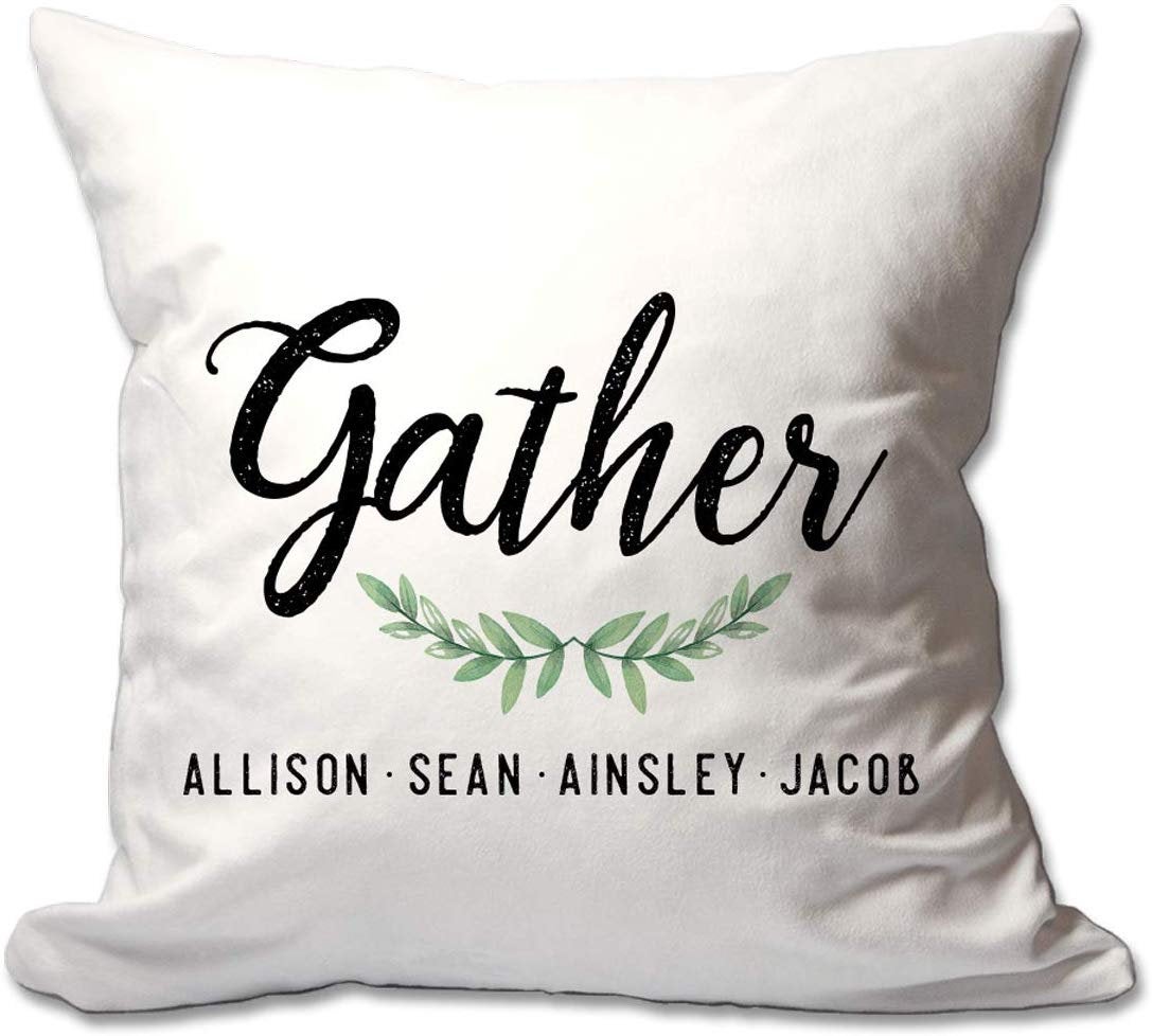 Personalized Gather 17 X 17 Throw Pillow  - Cover Only OR Cover with Insert