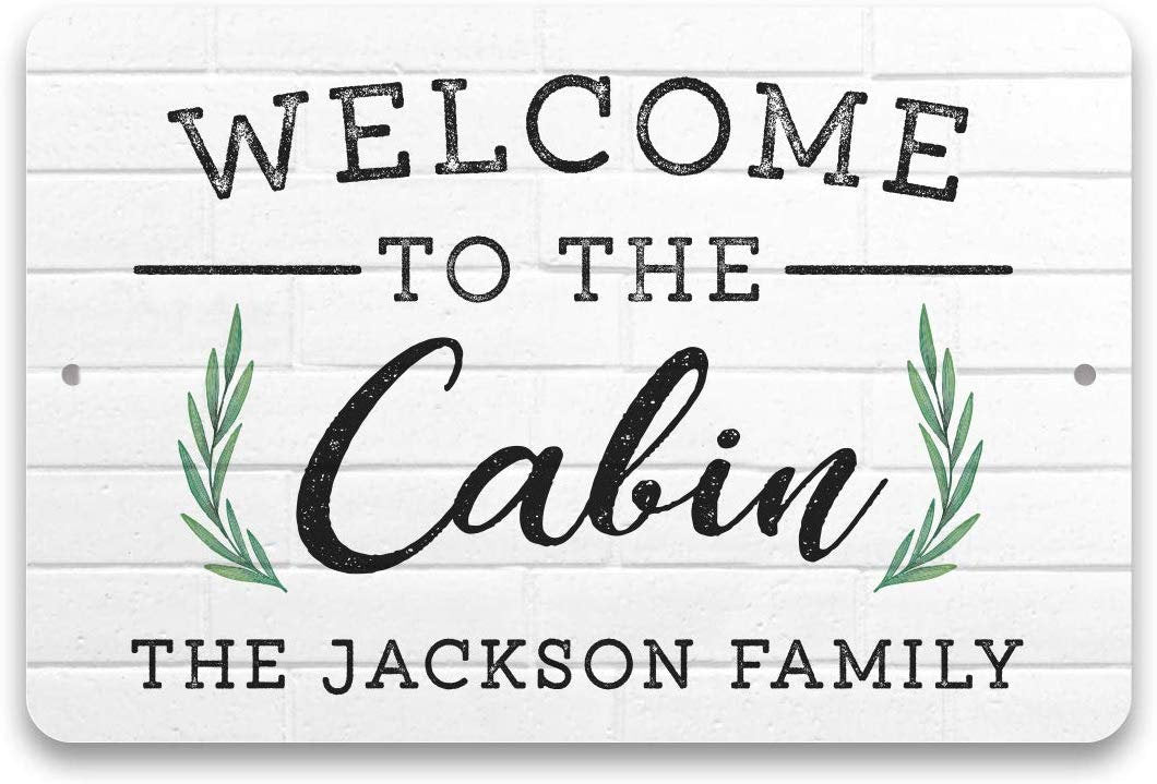 Personalized Welcome to The Cabin Metal Sign 8 X 12