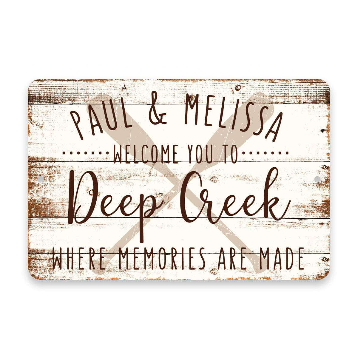 Personalized Welcome to Deep Creek Lake Where Memories are Made Sign - 8 X 12 Metal Sign with Wood Look
