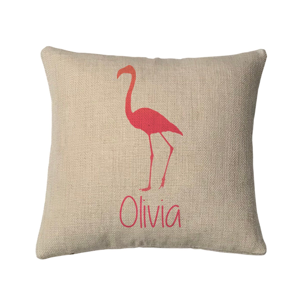 Personalized Flamingo Mini Throw Pillow