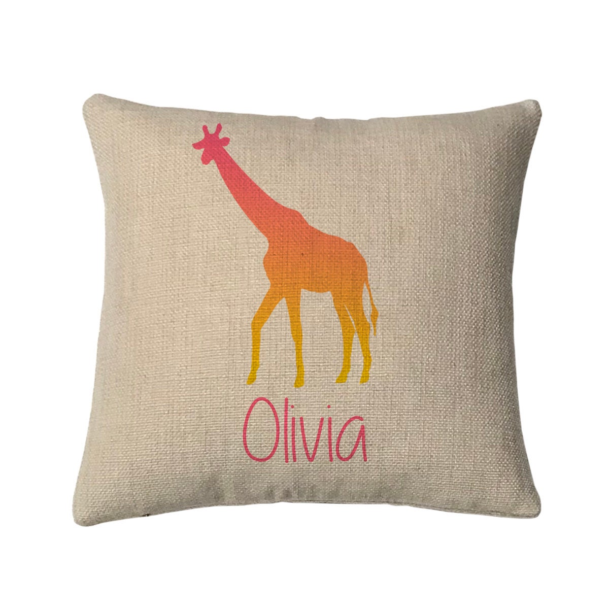 Personalized Giraffe Mini Throw Pillow