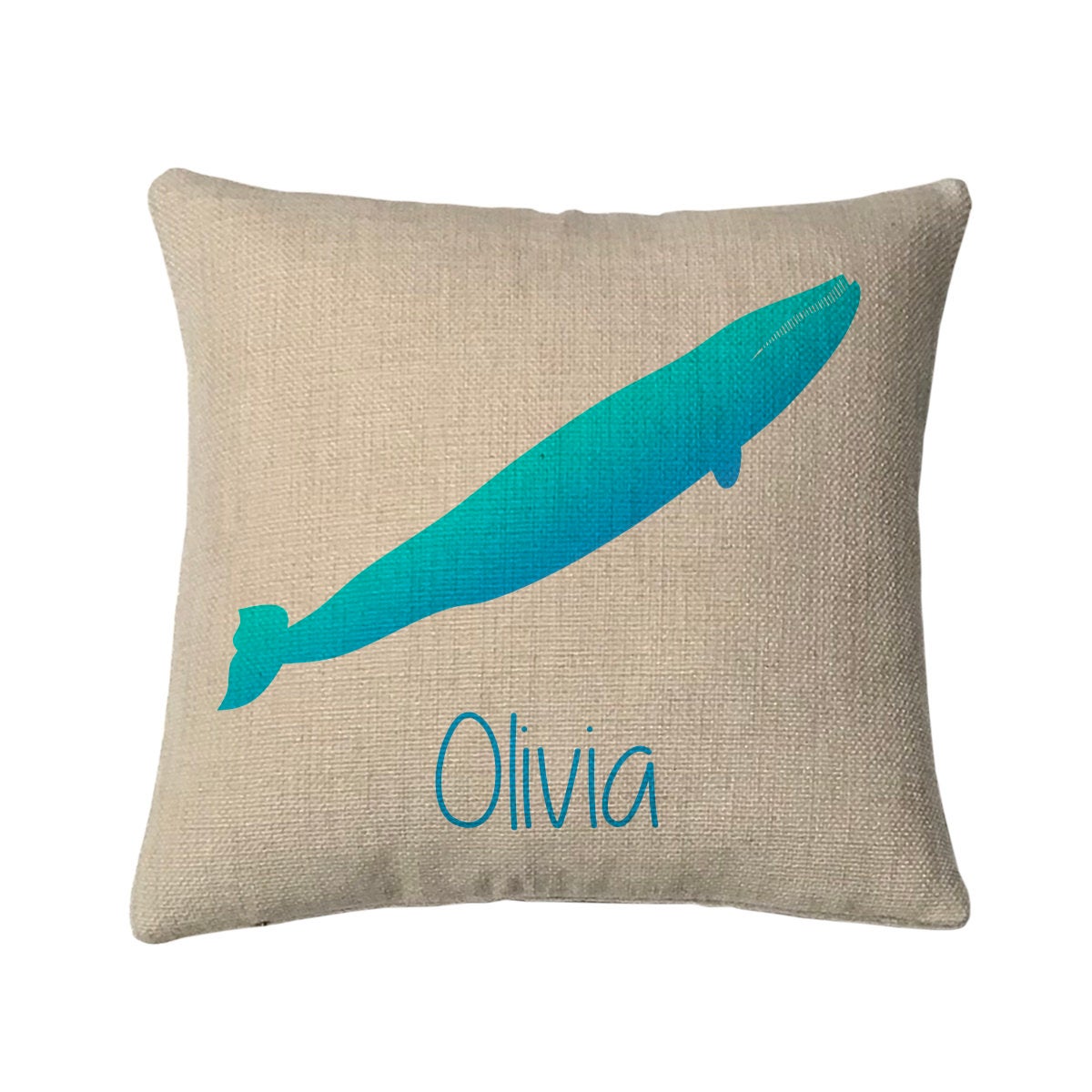 Personalized Whale Mini Throw Pillow