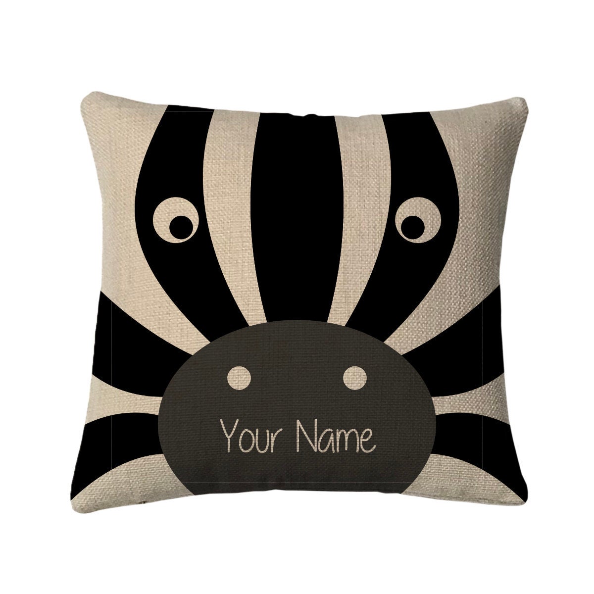 Personalized Zebra Mini Throw Pillow