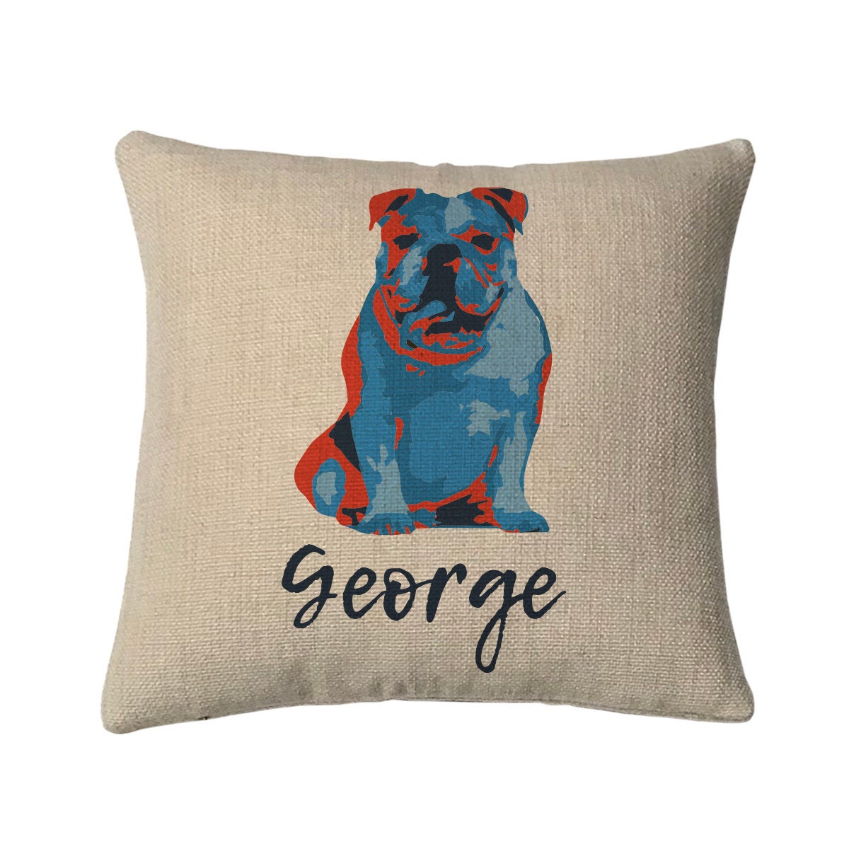 Personalized Love Bulldog Mini Throw Pillow