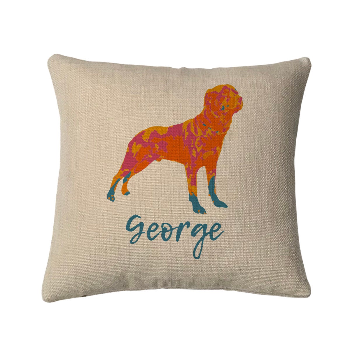 Personalized Love Rottweiler Mini Throw Pillow