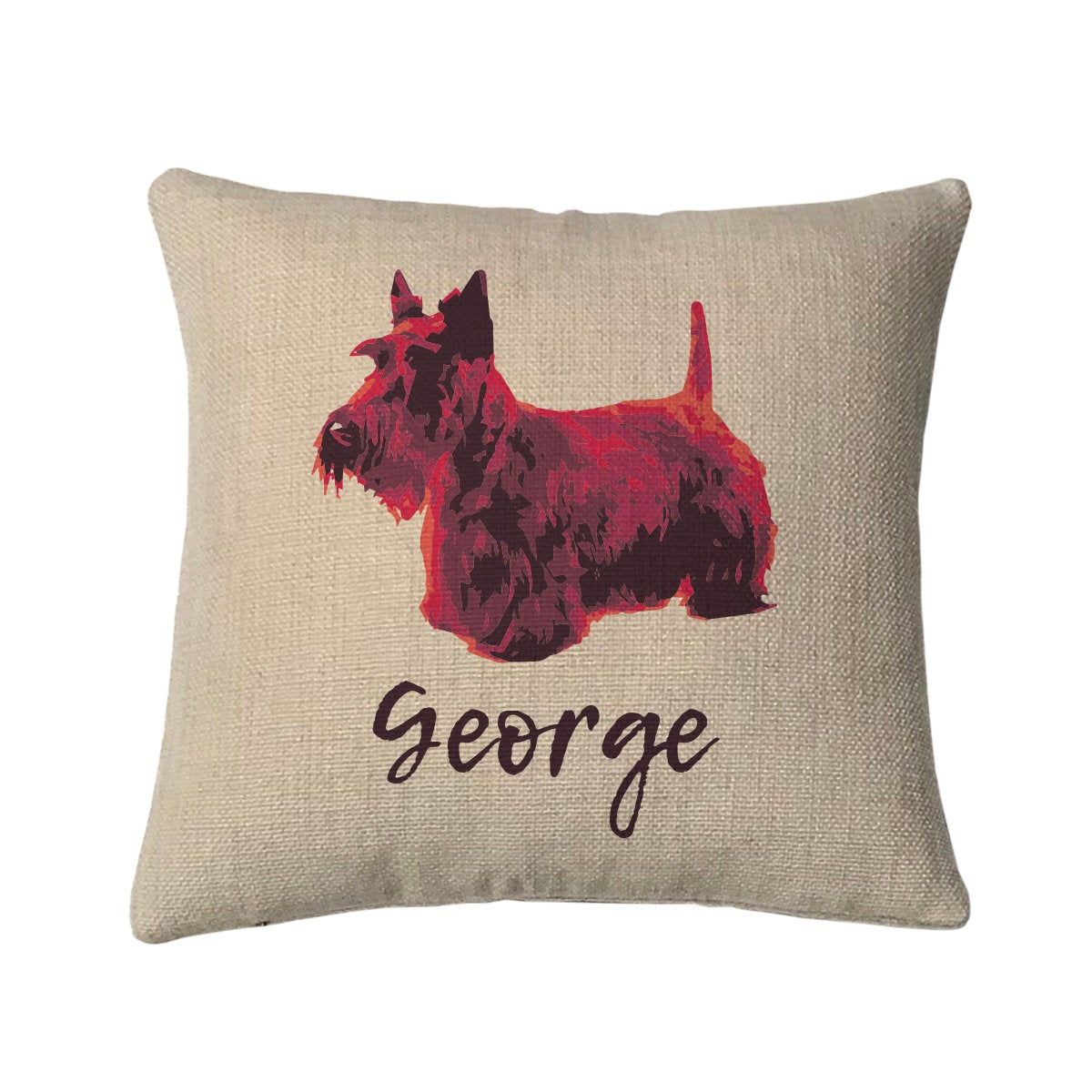 Personalized Love Scottish Terrier Mini Throw Pillow