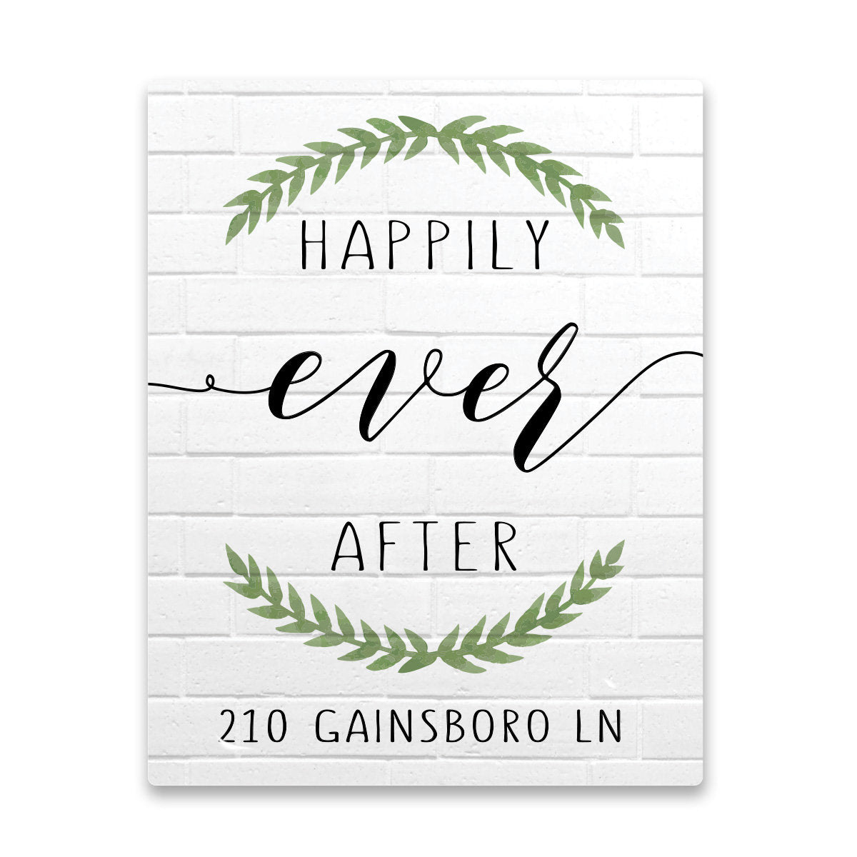Personalized Happily Ever After with Address 11X14 Aluminum Wall Art