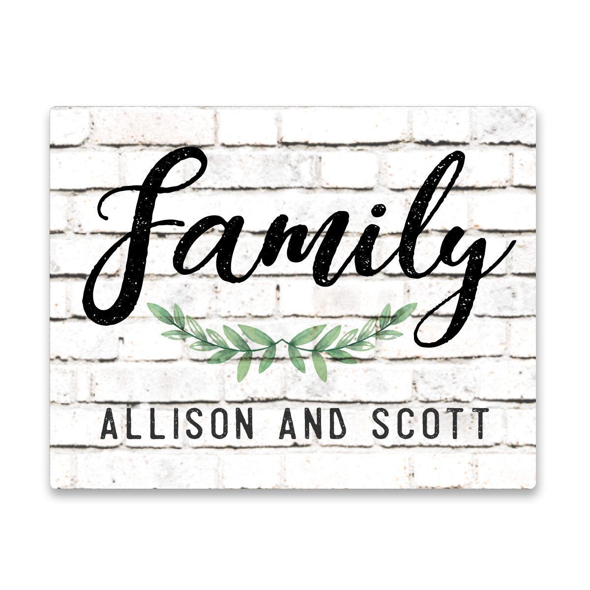 Personalized Family White Brick Look Wall Art