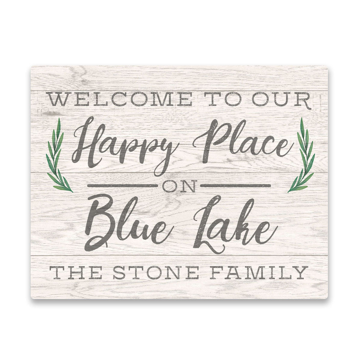 Personalized Welcome to Our Happy Place on Blue Lake Wall Art