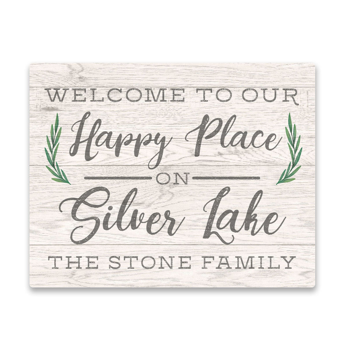 Personalized Welcome to Our Happy Place on Silver Lake Wall Art