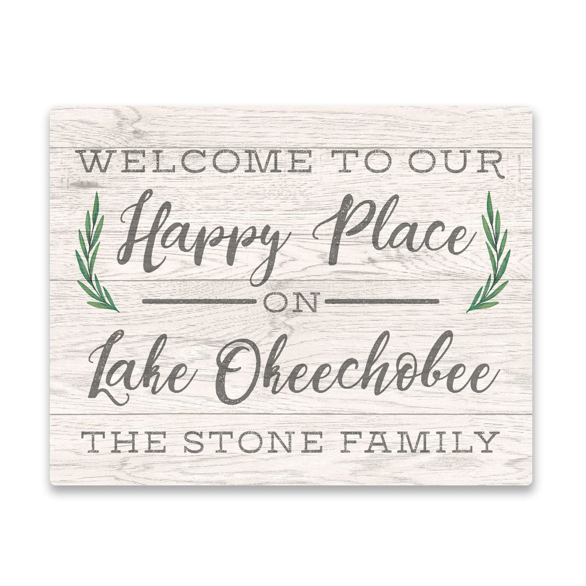 Personalized Welcome to Our Happy Place on Lake Okeechobee Wall Art