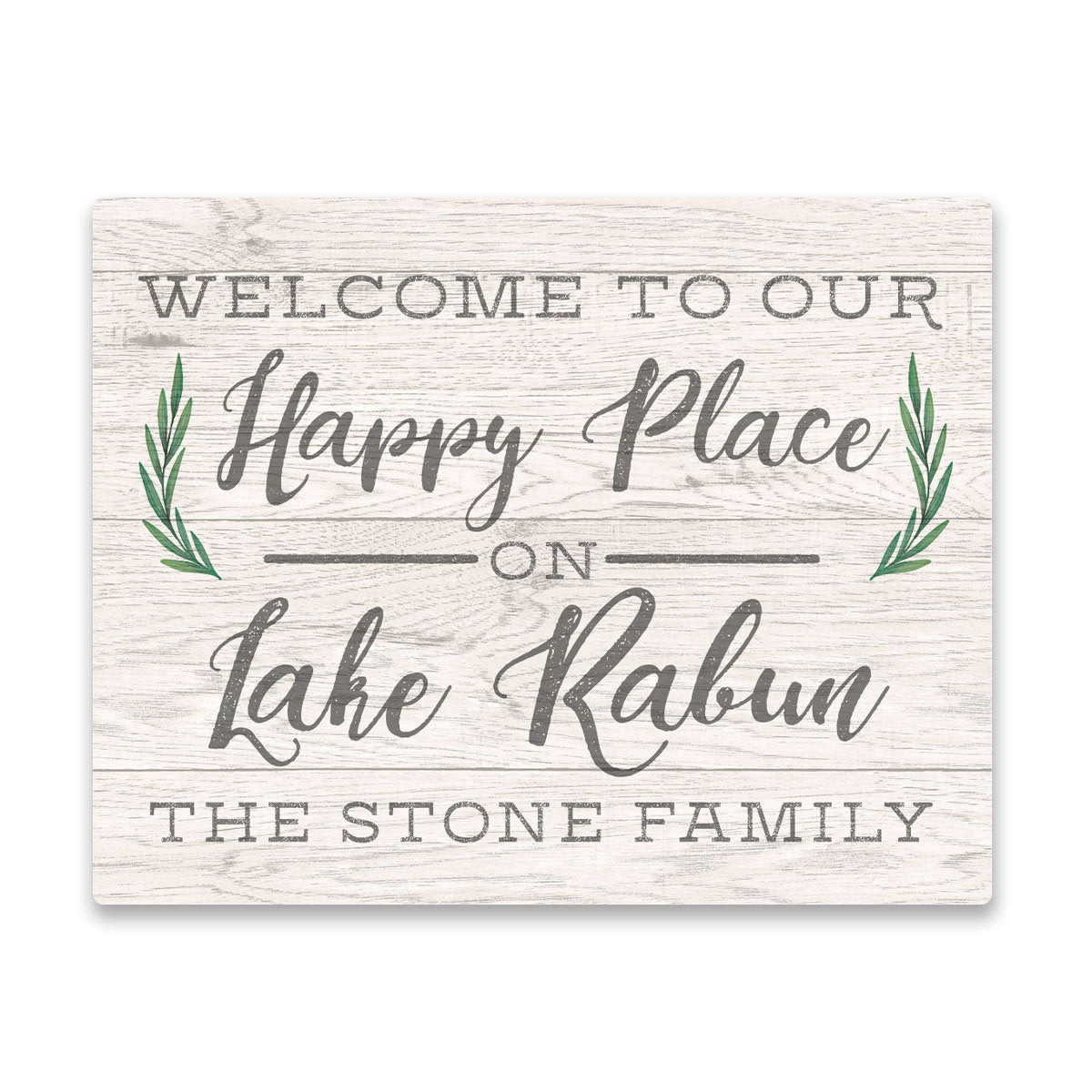Personalized Welcome to Our Happy Place on Lake Rabun Wall Art