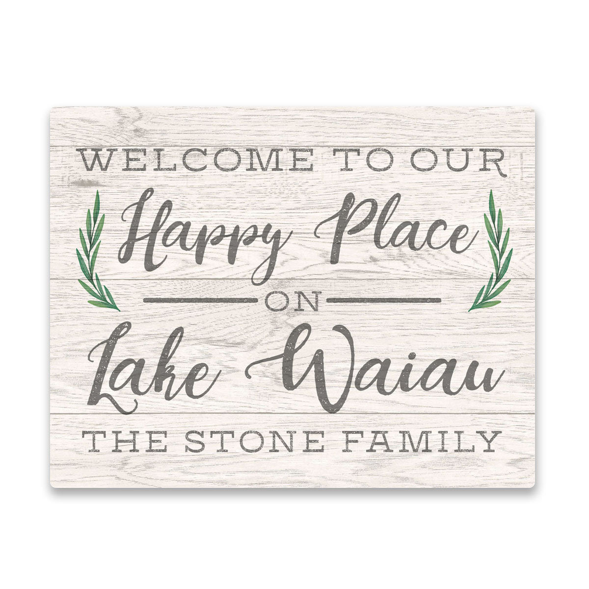 Personalized Welcome to Our Happy Place on Lake Waiau Wall Art
