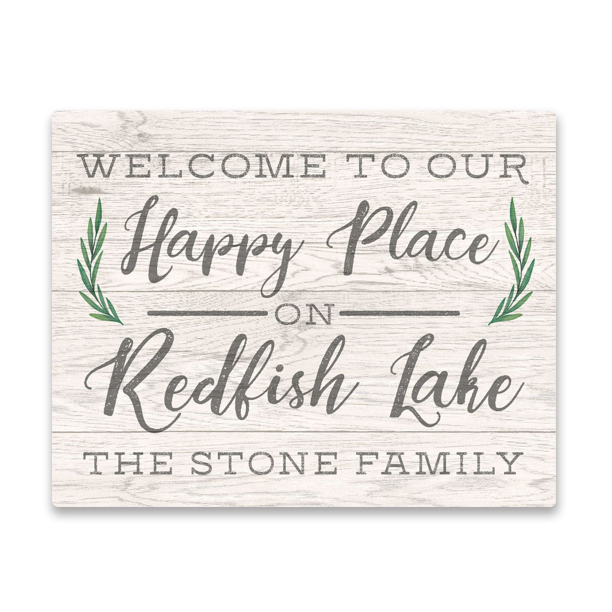 Personalized Welcome to Our Happy Place on Redfish Lake Wall Art