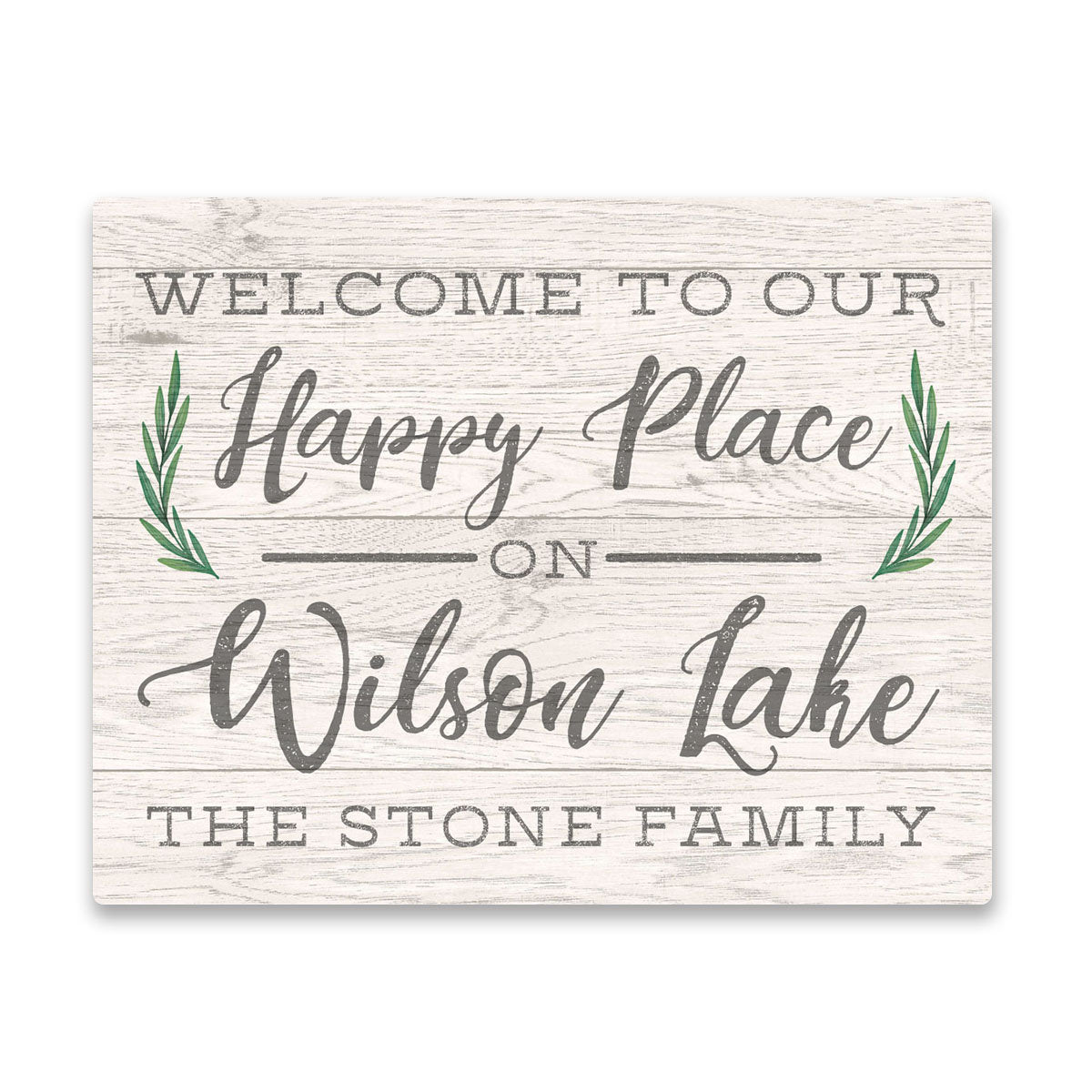 Personalized Welcome to Our Happy Place on Wilson Lake Wall Art