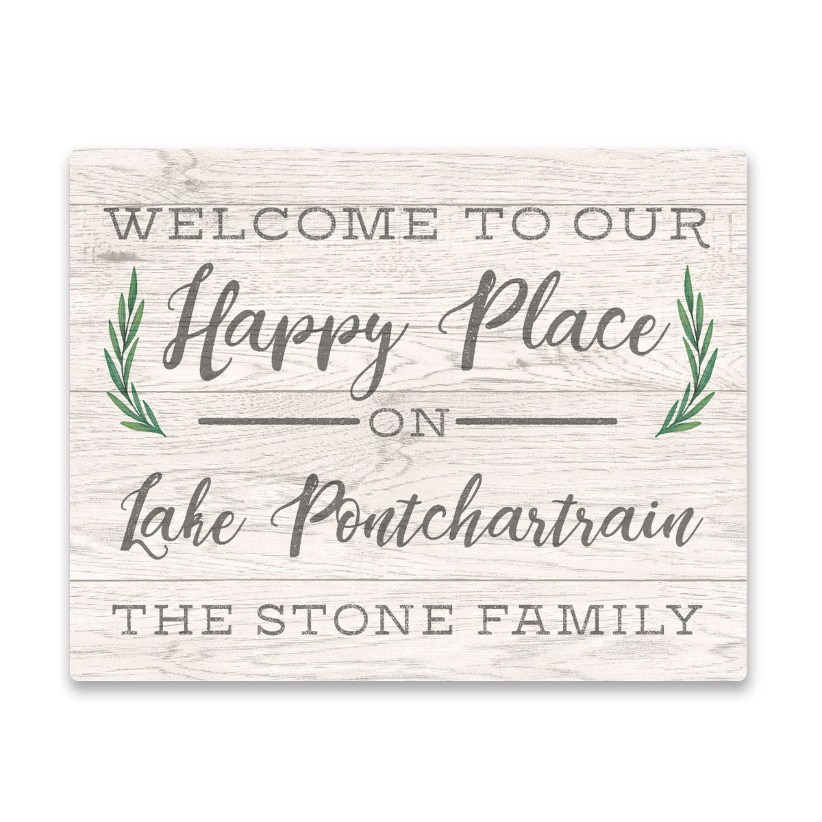 Personalized Welcome to Our Happy Place on Lake Pontchartrain Wall Art