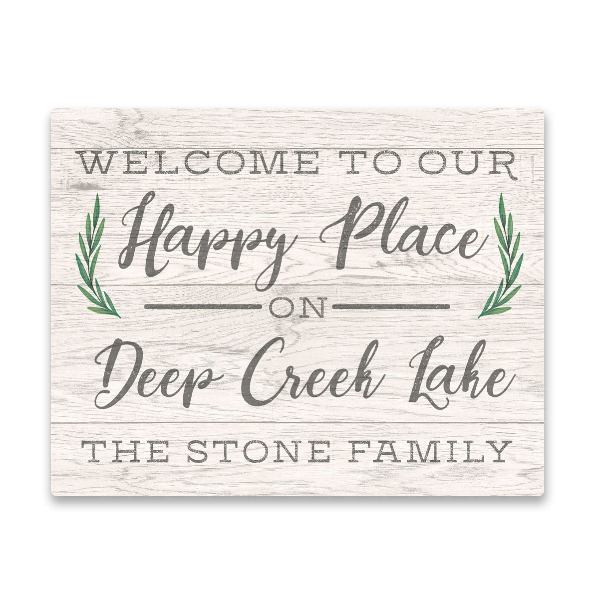 Personalized Welcome to Our Happy Place on Deep Creek Lake Wall Art