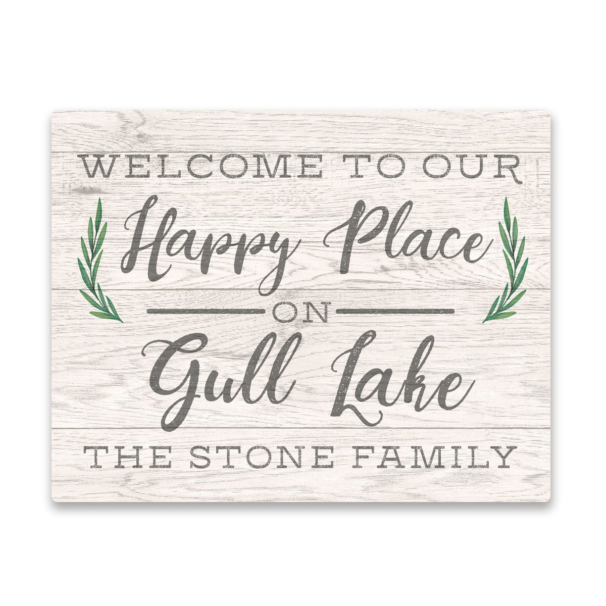 Personalized Welcome to Our Happy Place on Gull Lake Wall Art