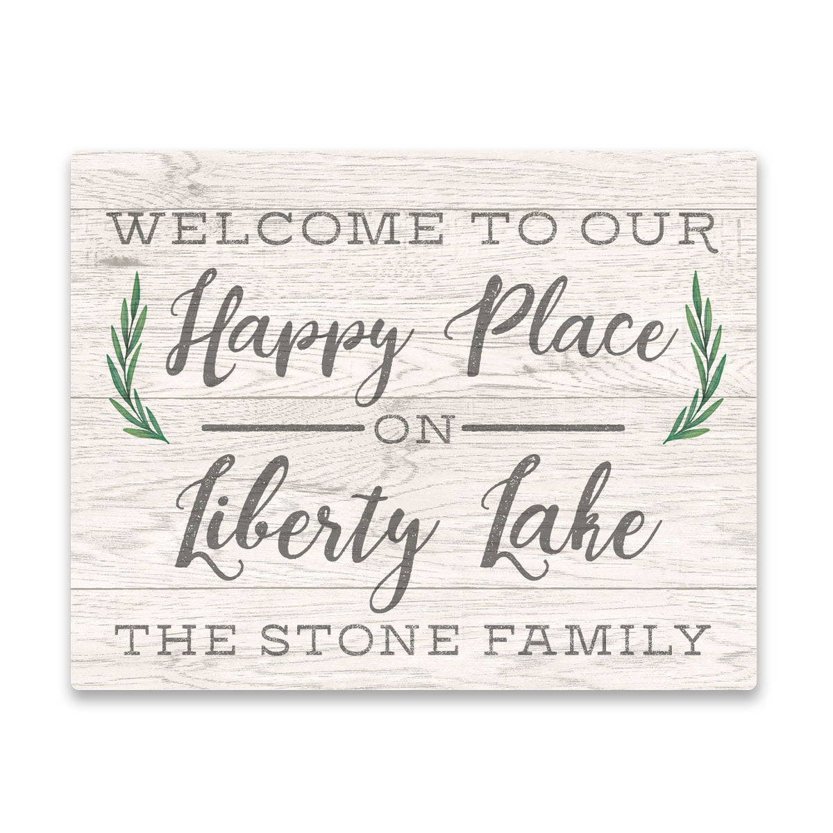 Personalized Welcome to Our Happy Place on Liberty Lake Wall Art