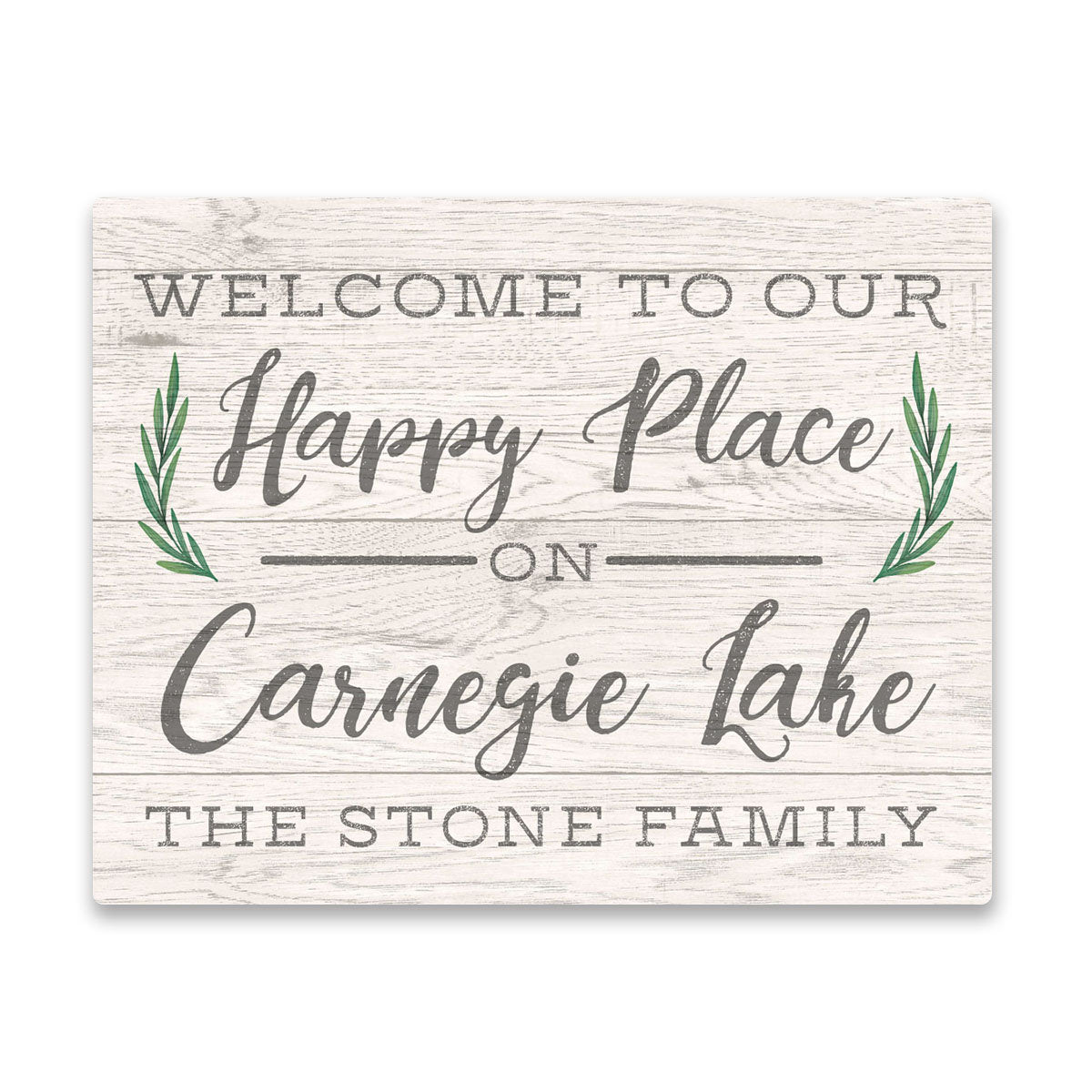 Personalized Welcome to Our Happy Place on Carnegie Lake Wall Art