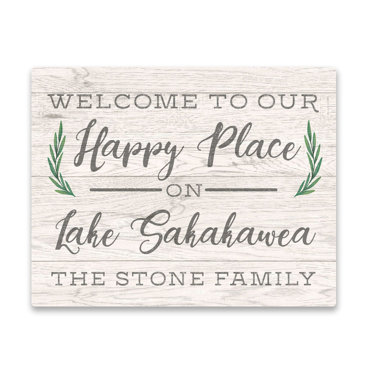 Personalized Welcome to Our Happy Place on Lake Sakakawea Wall Art