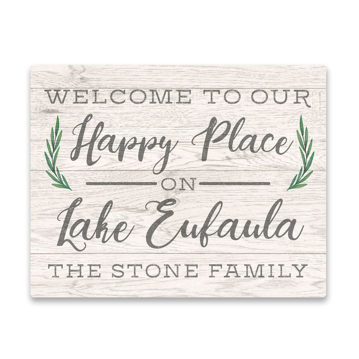 Personalized Welcome to Our Happy Place on Lake Eufaula Wall Art