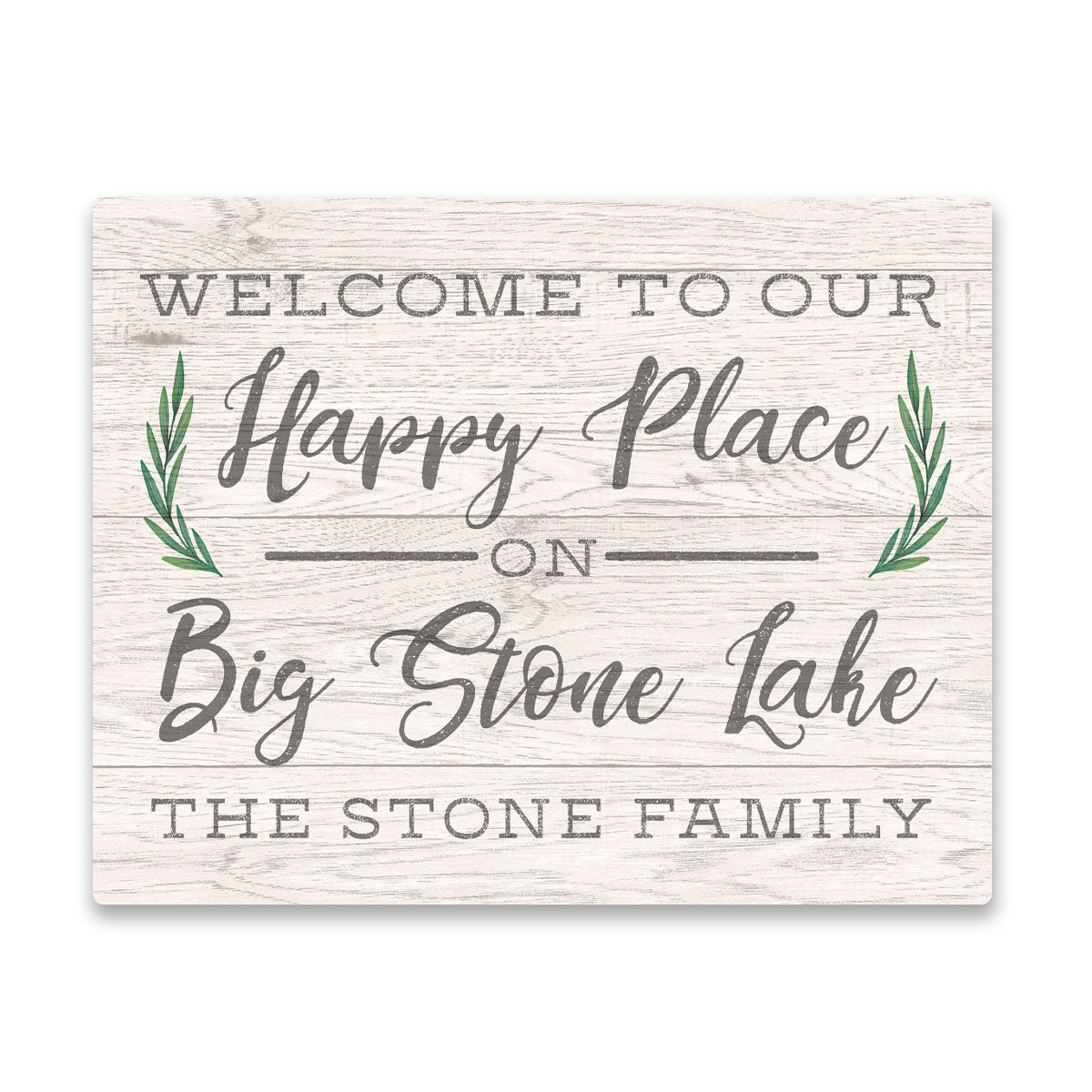 Personalized Welcome to Our Happy Place on Big Stone Lake Wall Art