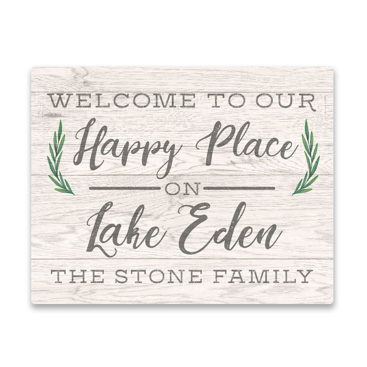 Personalized Welcome to Our Happy Place on Lake Eden Wall Art