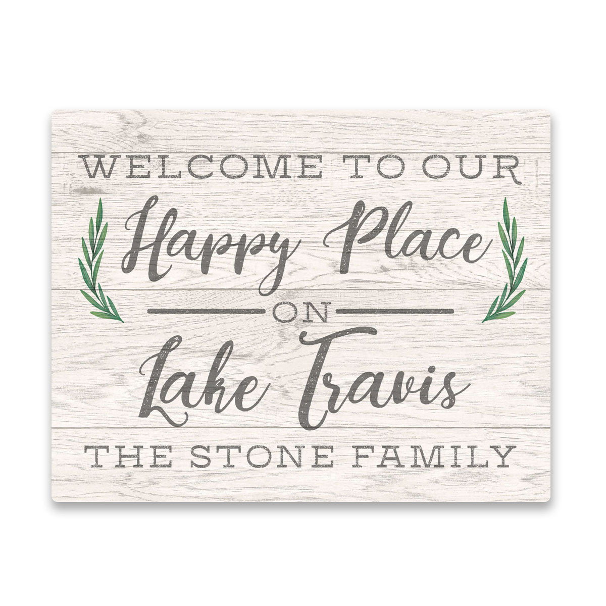 Personalized Welcome to Our Happy Place on Lake Travis Wall Art