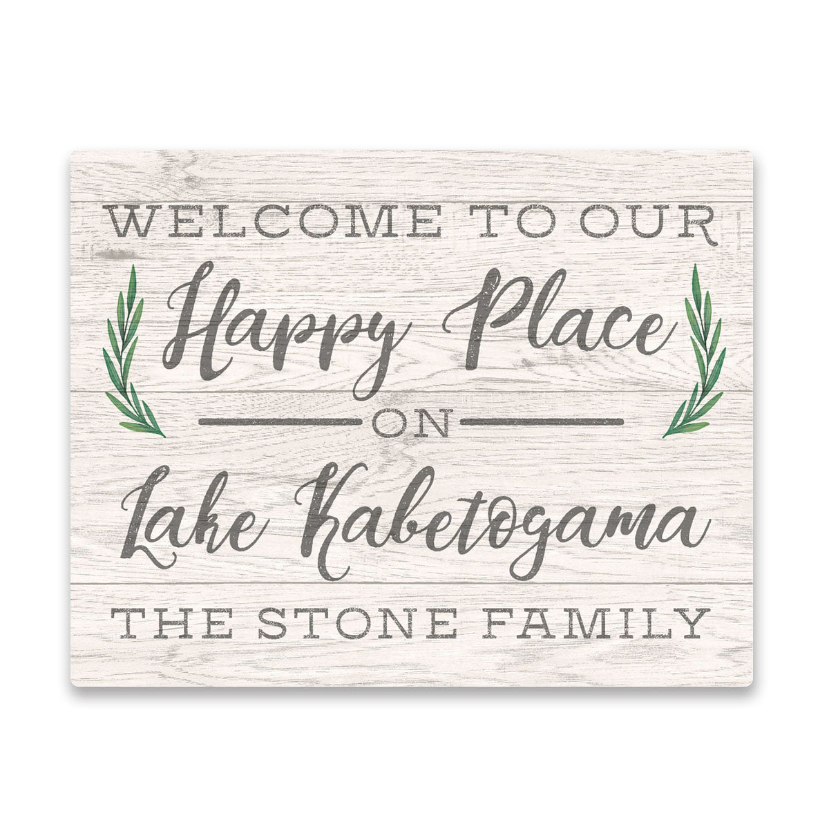 Personalized Welcome to Our Happy Place on Lake Kabetogama Wall Art