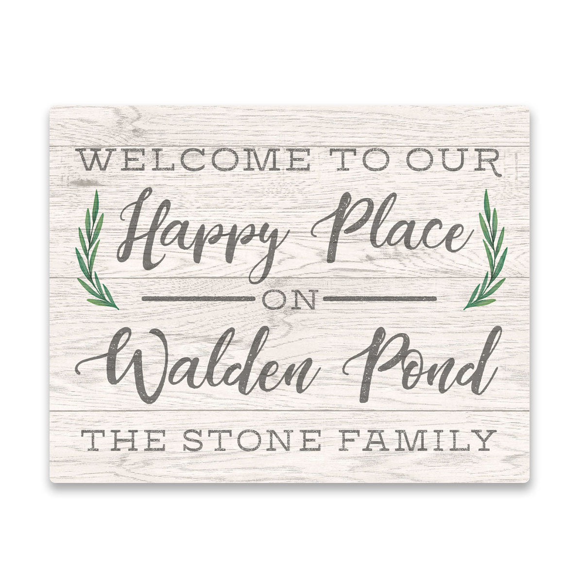 Personalized Welcome to Our Happy Place on Walden Pond Wall Art