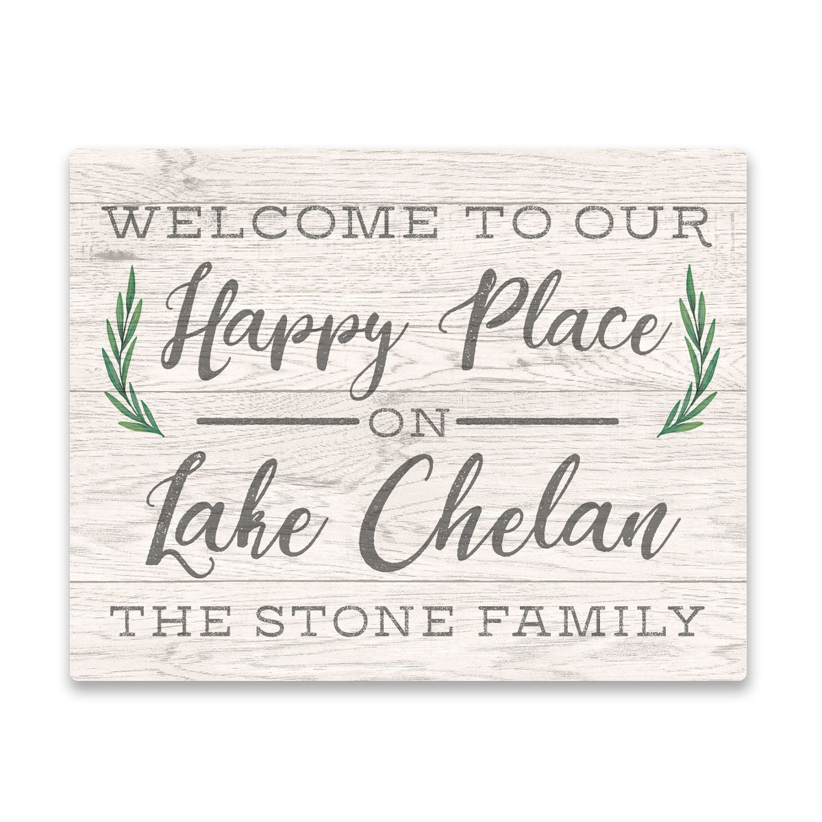 Personalized Welcome to Our Happy Place on Lake Chelan Wall Art
