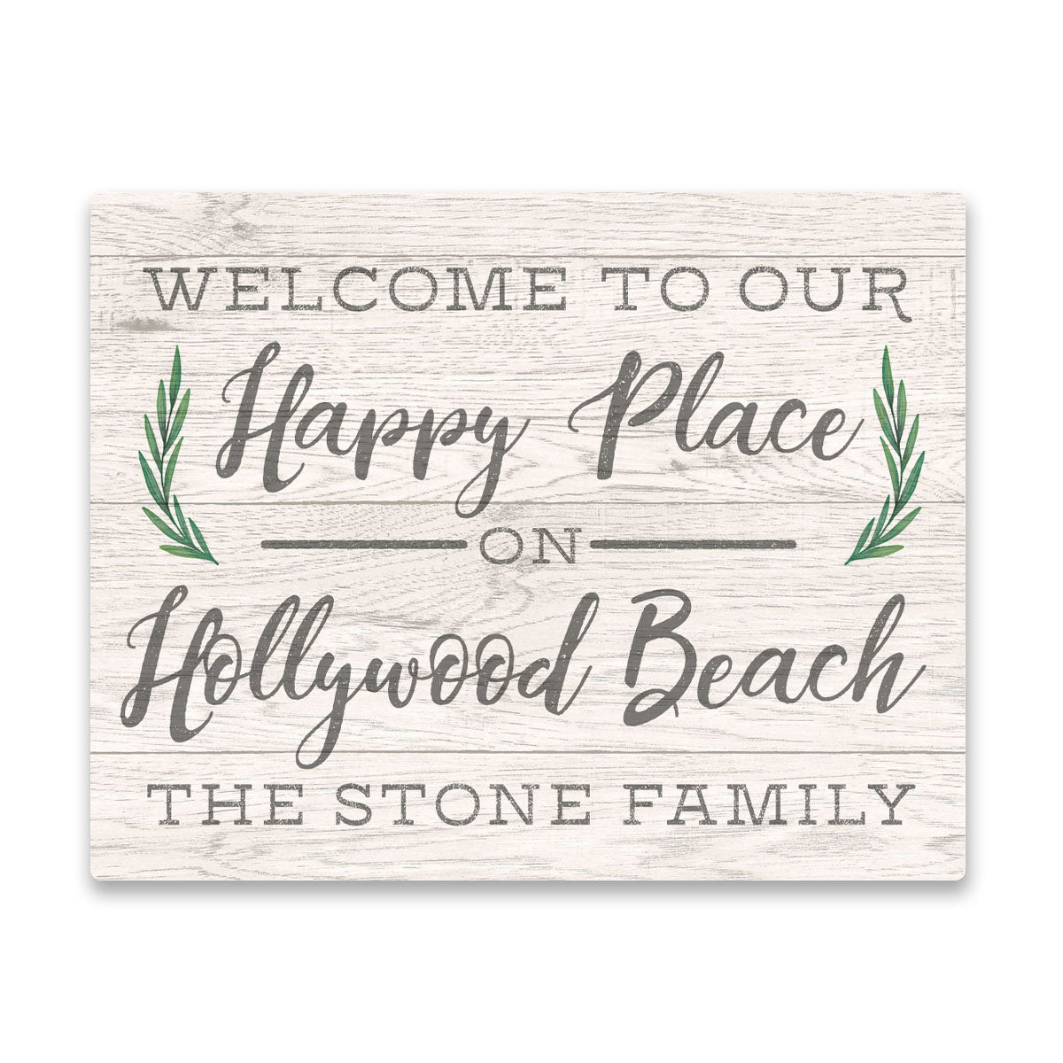 Personalized Welcome to Our Happy Place On Hollywood Beach Wall Art