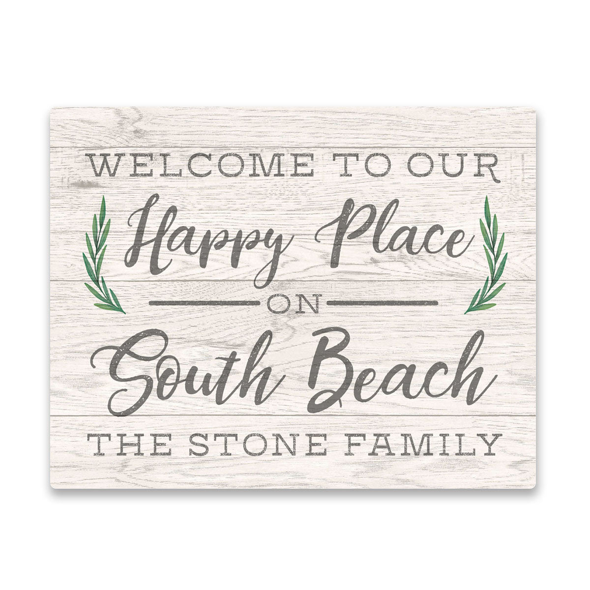 Personalized Welcome to Our Happy Place On South Beach Wall Art