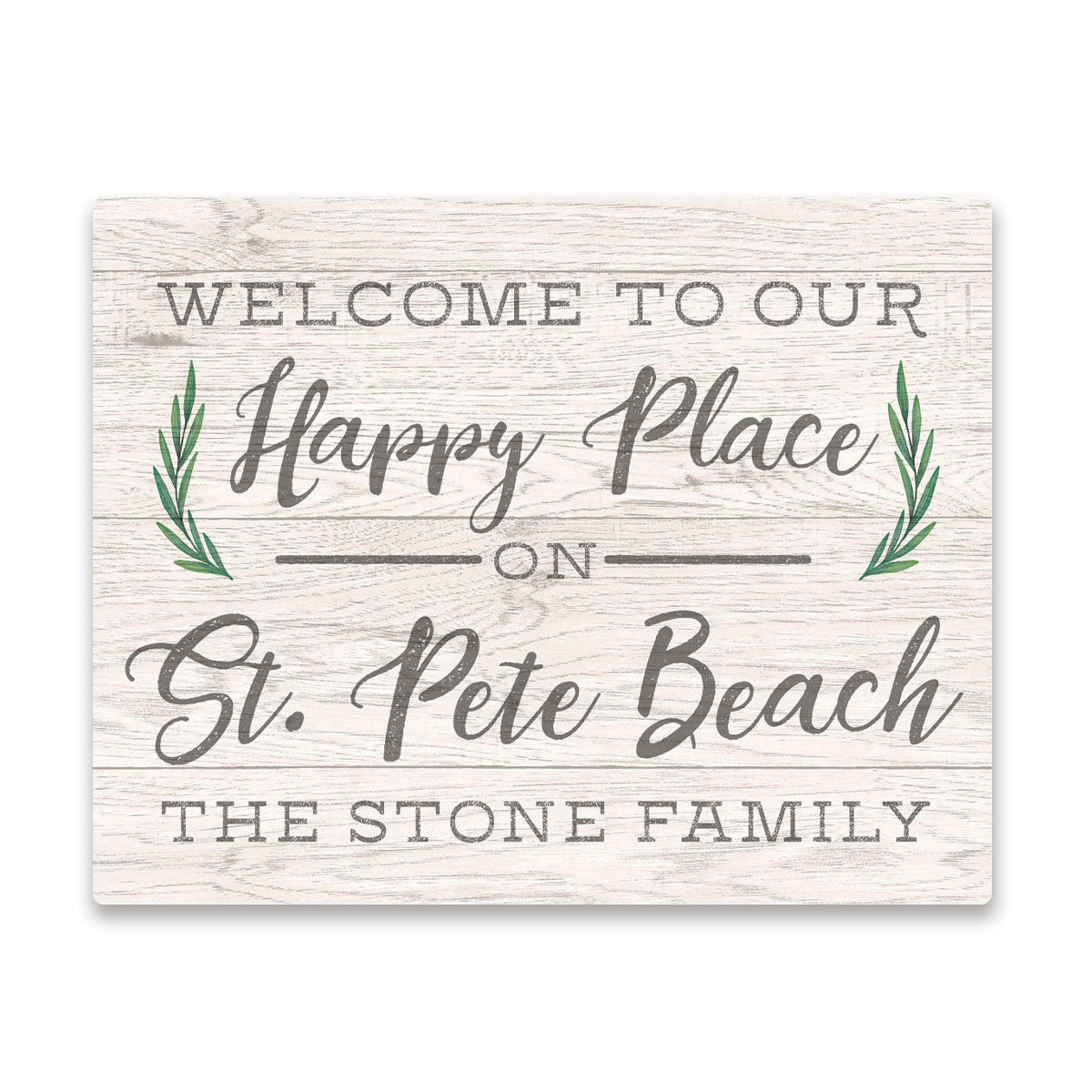 Personalized Welcome to Our Happy Place On St. Pete Beach Wall Art