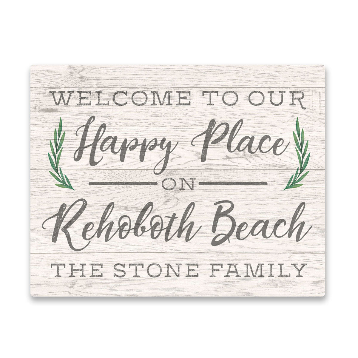 Personalized Welcome to Our Happy Place On Rehoboth Beach Wall Art