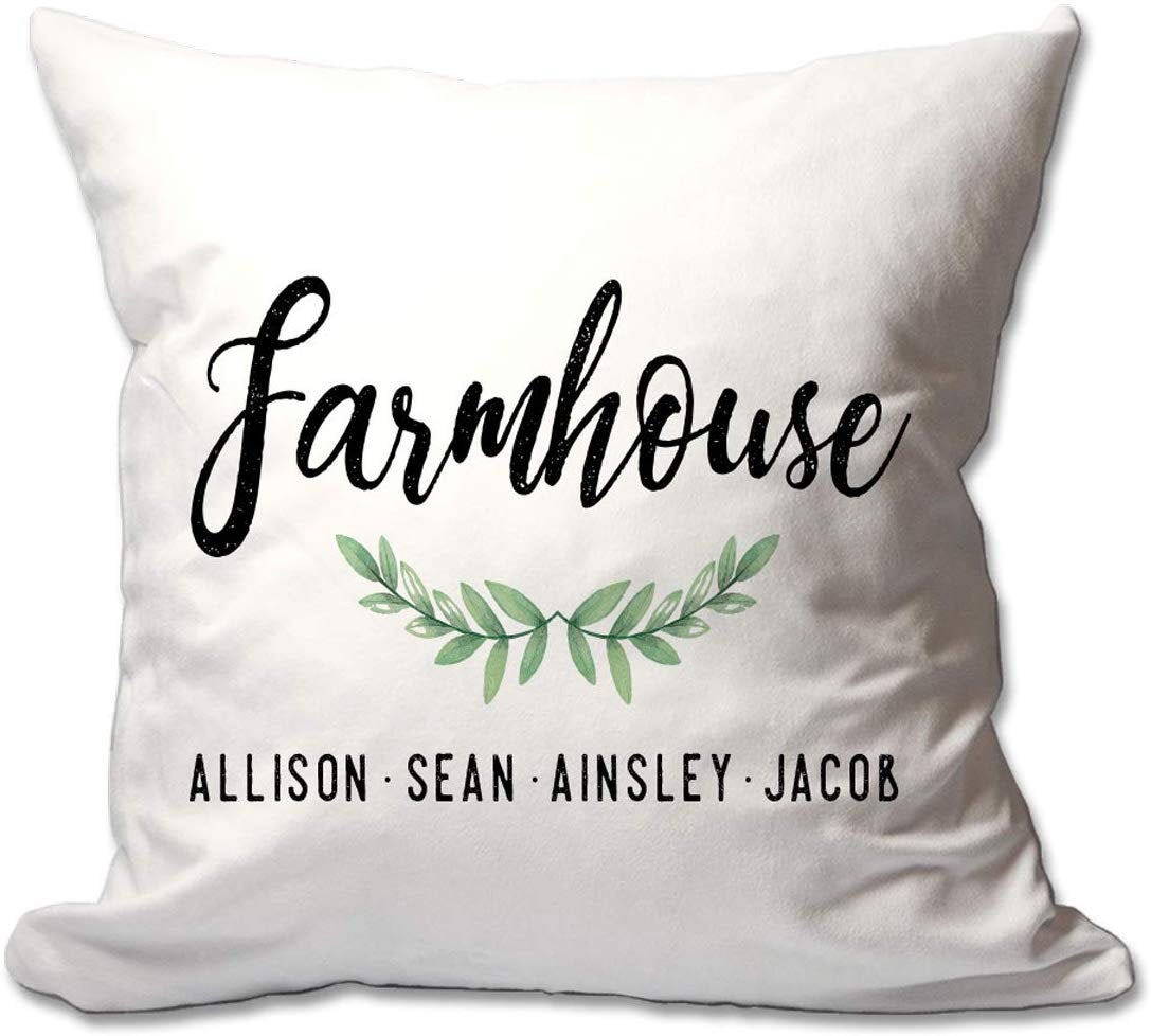 Personalized Farmhouse 17 X 17 Throw Pillow  - Cover Only OR Cover with Insert