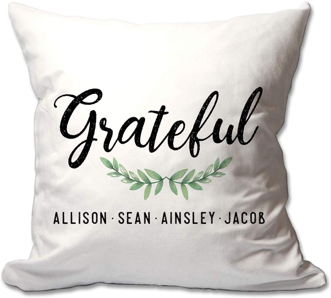 Personalized Grateful 17 X 17 Throw Pillow  - Cover Only OR Cover with Insert
