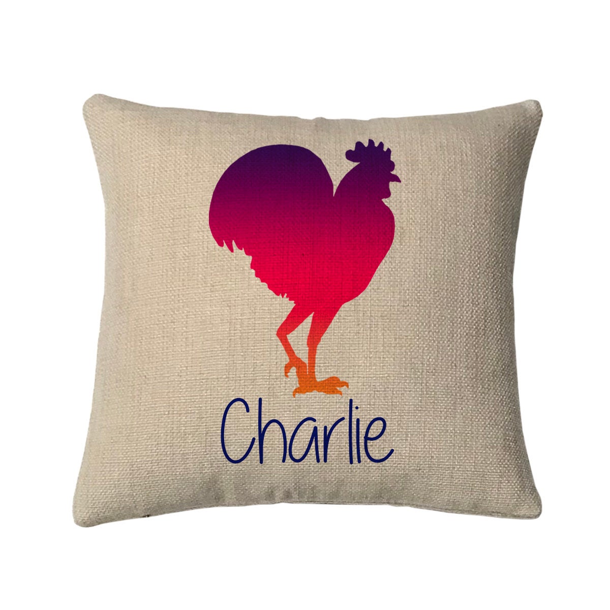 Personalized Rooster Mini Throw Pillow