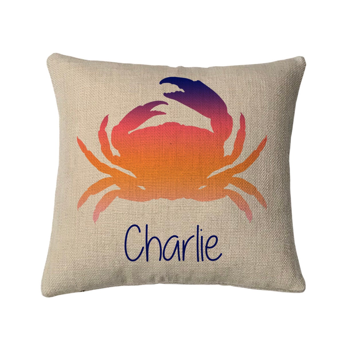Personalized Crab Mini Throw Pillow