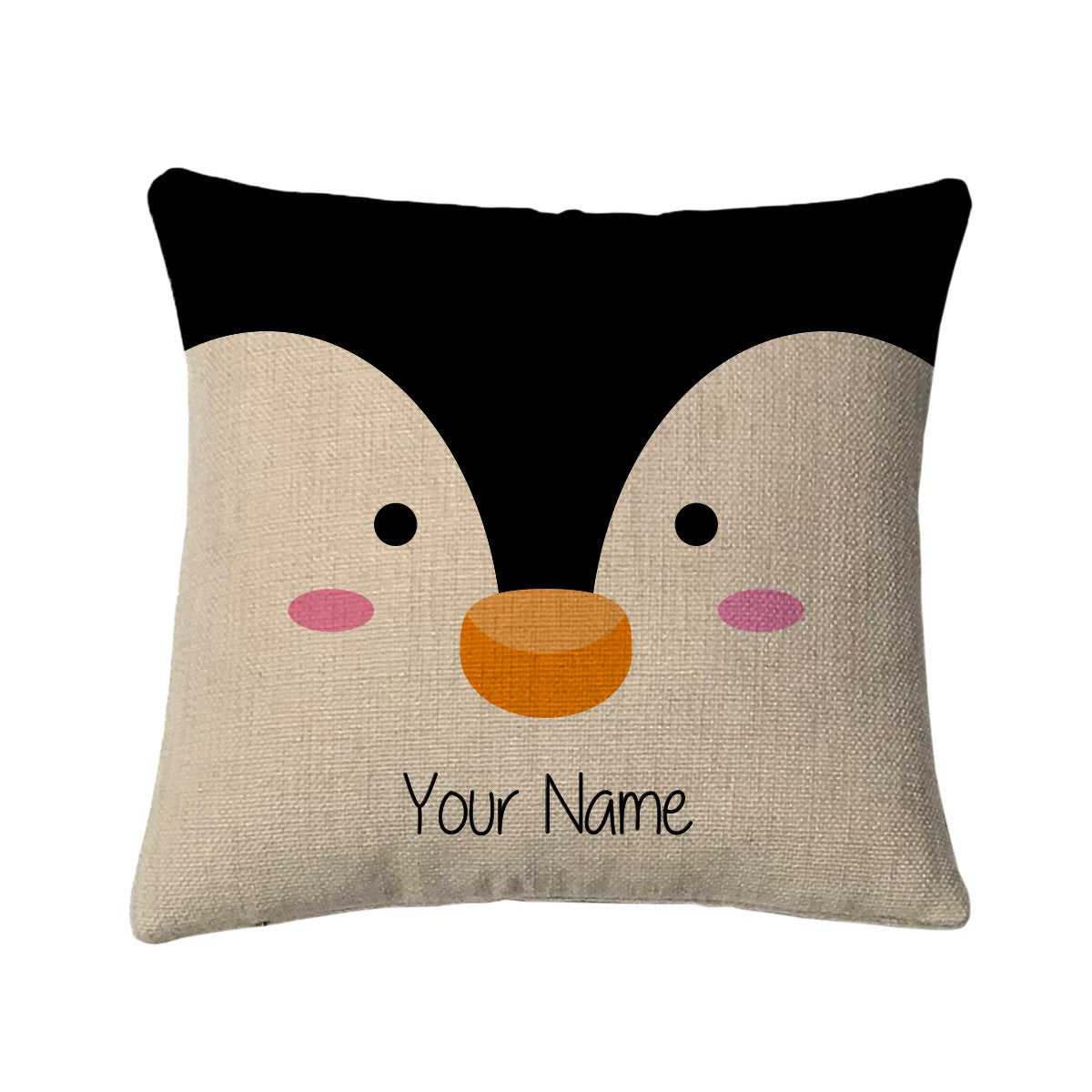 Personalized Penguin Mini Throw Pillow