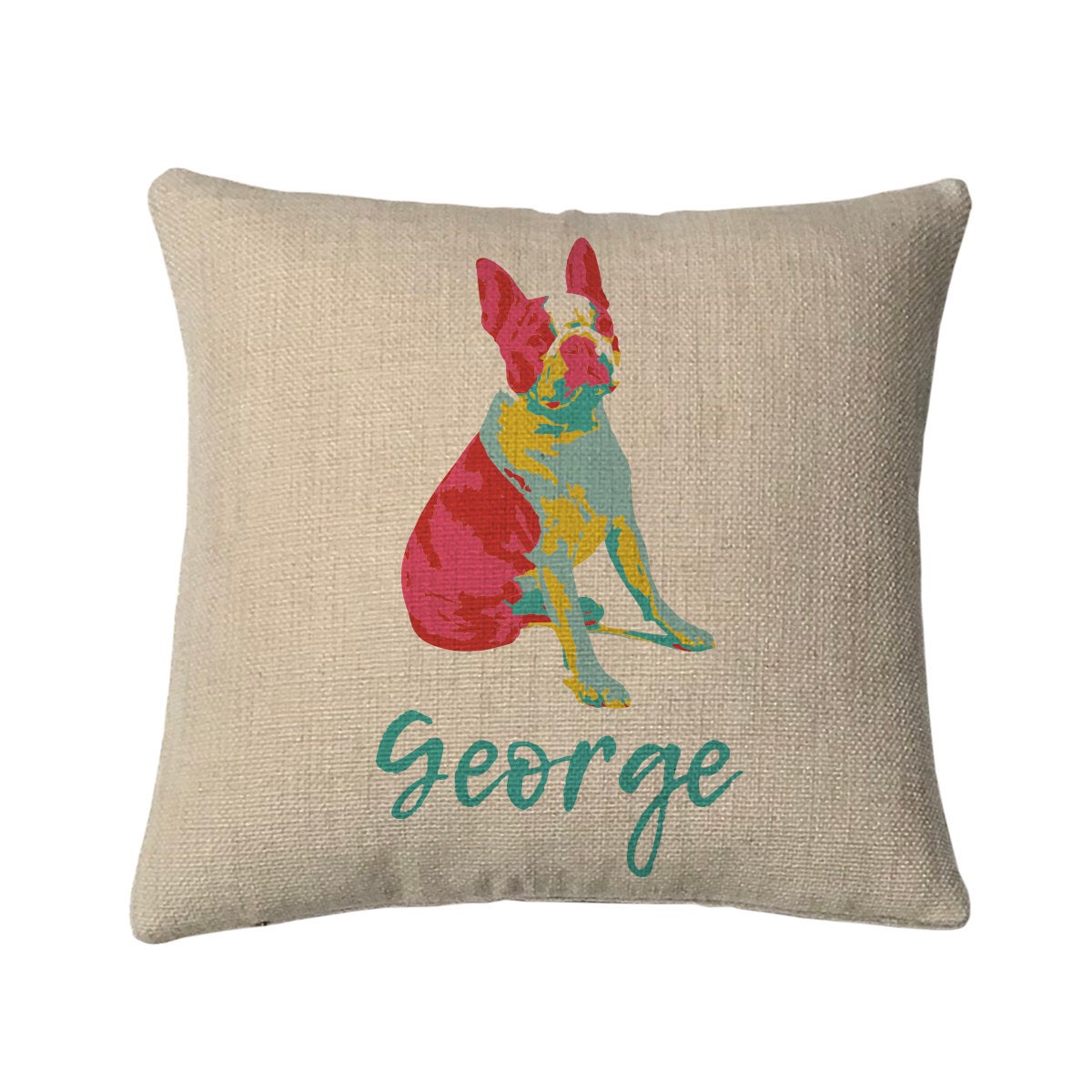Personalized Love Boston Terrier Mini Throw Pillow