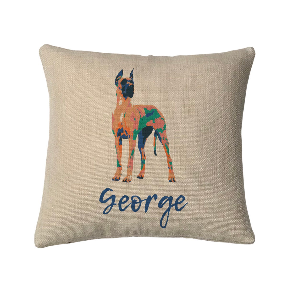 Personalized Love Great Dane Mini Throw Pillow