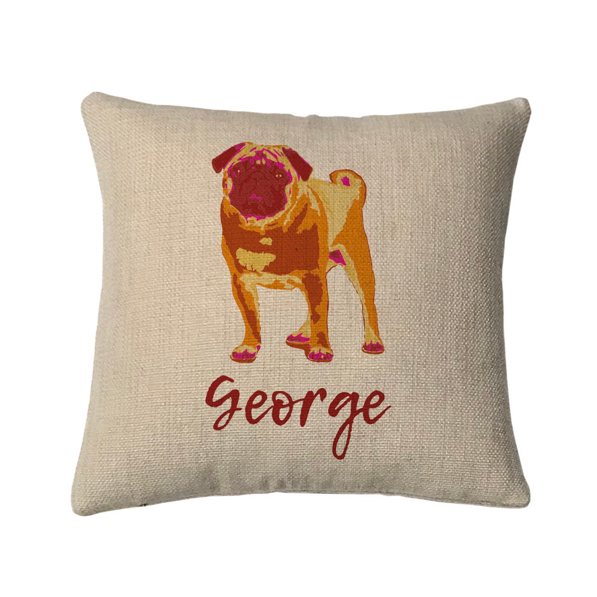 Personalized Love Pug Mini Throw Pillow
